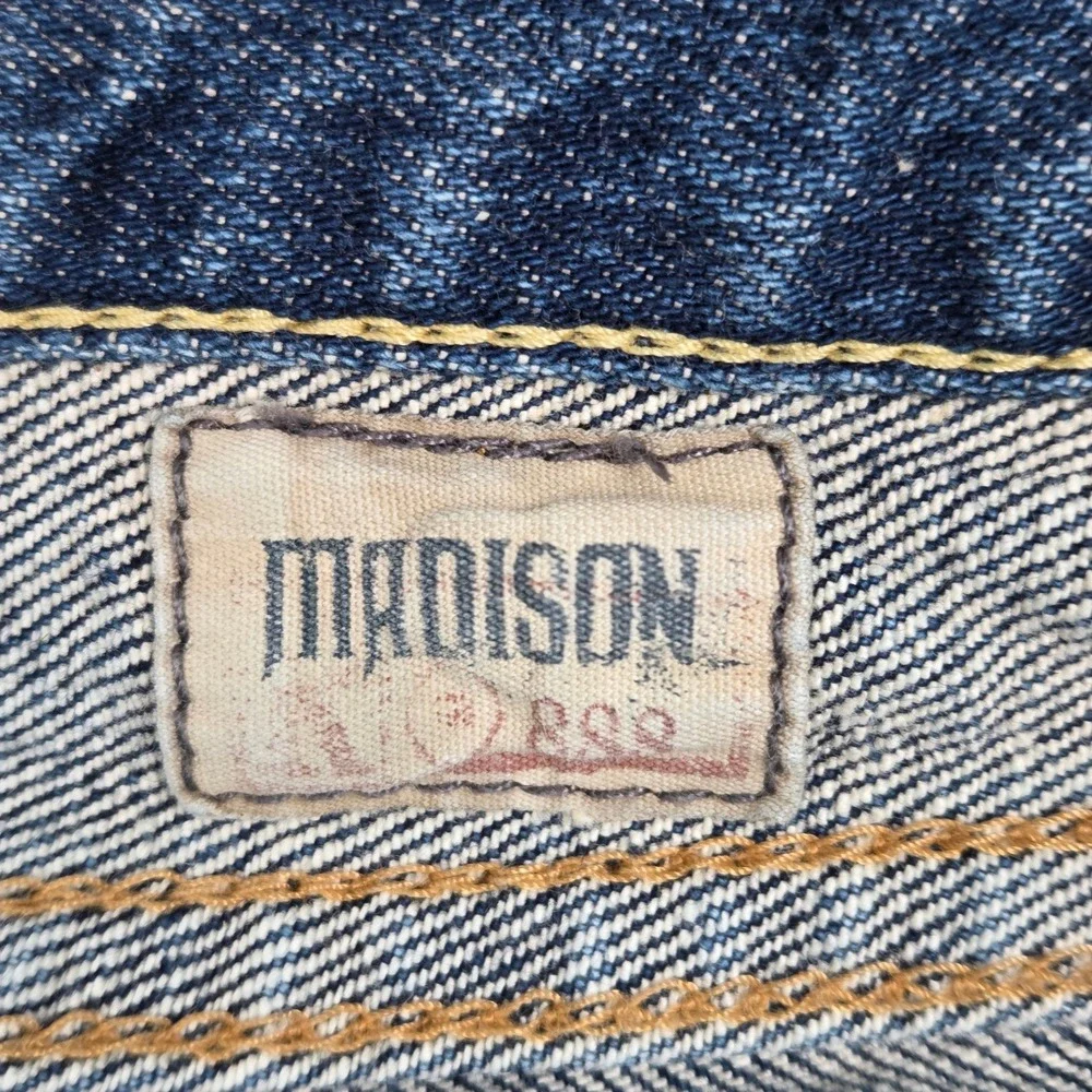 Ralph Lauren Madison Jeans Women's 31x32 Blue Denim‎ Bootcut Flare Distressed